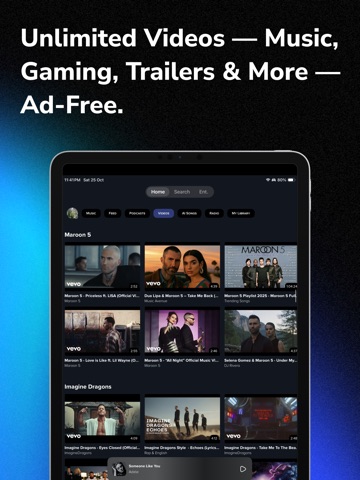 Zene: Music, Podcasts & Ent. iPad screenshot
