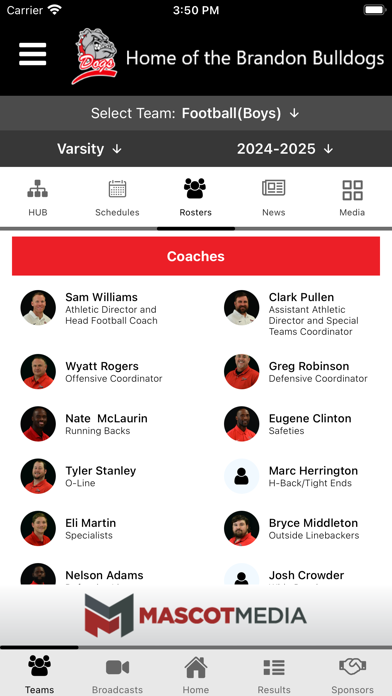 Brandon Bulldog Athletics Screenshot