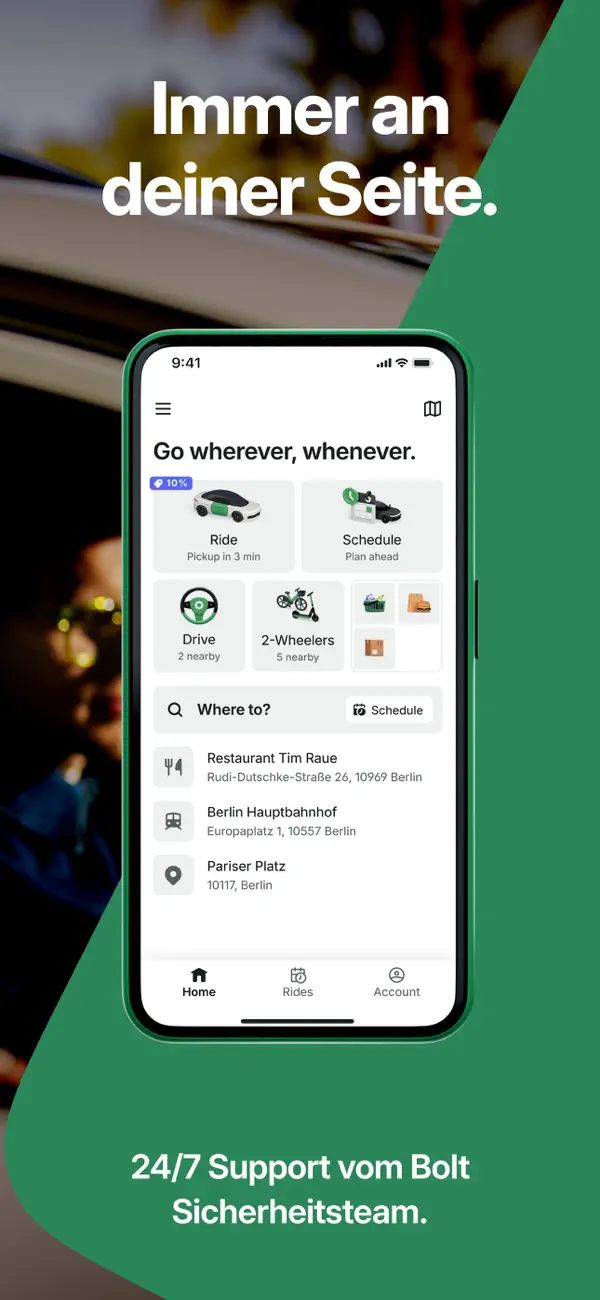 Bolt: Fahrten anfordern iPhone App Screenshot 3 – Reisen