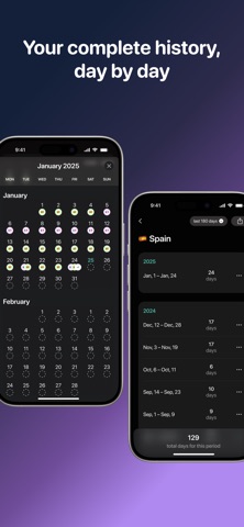 Expatly – Days Abroad Tracker iPhone screenshot
