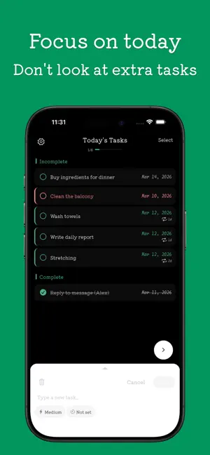 Atode: Focus on today's tasks screenshot 2