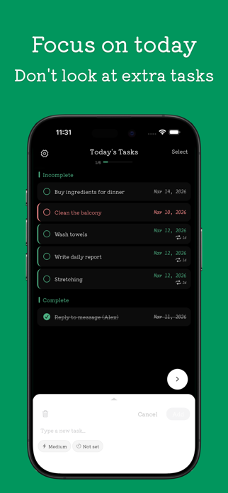 Atode: Focus on today's tasks Screenshot 2 of 3