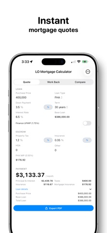 LO Mortgage Calculator Screenshot 1 of 4