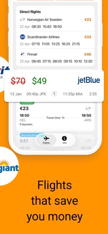 Low-cost tickets: Star flights iPhone screenshot