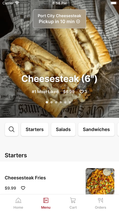 Port City Cheesesteak iPhone screenshot 2 - Food & Drink app