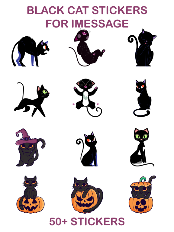 Screenshot #4 pour Black Cat Sticker for iMessage