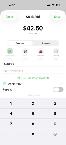 Ledg - Budget Tracker screenshot