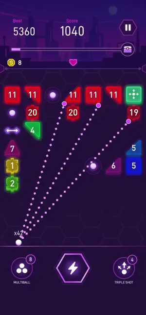 Neon Breaker Blast - Brick War screenshot 1