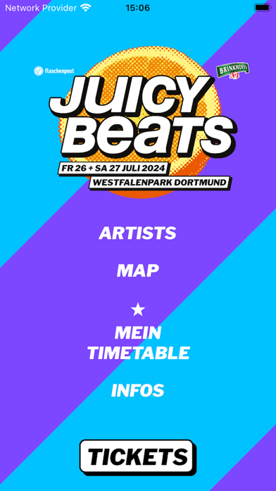 JUICY BEATS Festival Guide Screenshot