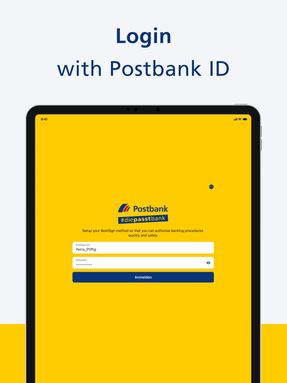 Postbank BestSign iPad screenshot 3 - Finance app