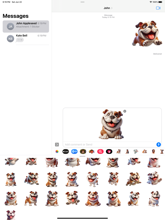 Screenshot #5 pour Happy Bulldog Stickers