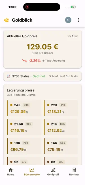 Goldblick iPhone screenshot 2
