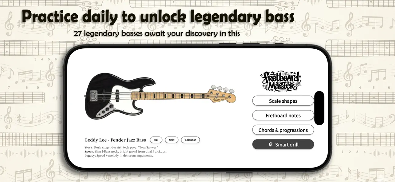 Screenshot #1 pour Bass Fretboard Trainer