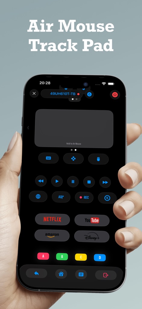 Remote Plus - Smart TV Remote - Los usuarios pueden interactuar con el televisor mediante un trackpad intuitivo, que se integra perfectamente con los botones de aplicaciones populares y controles de reproducción multimedia.