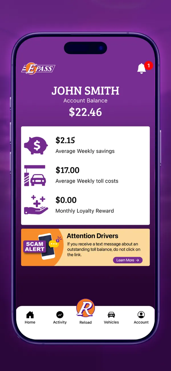 Screenshot #2 pour E-PASS Toll App
