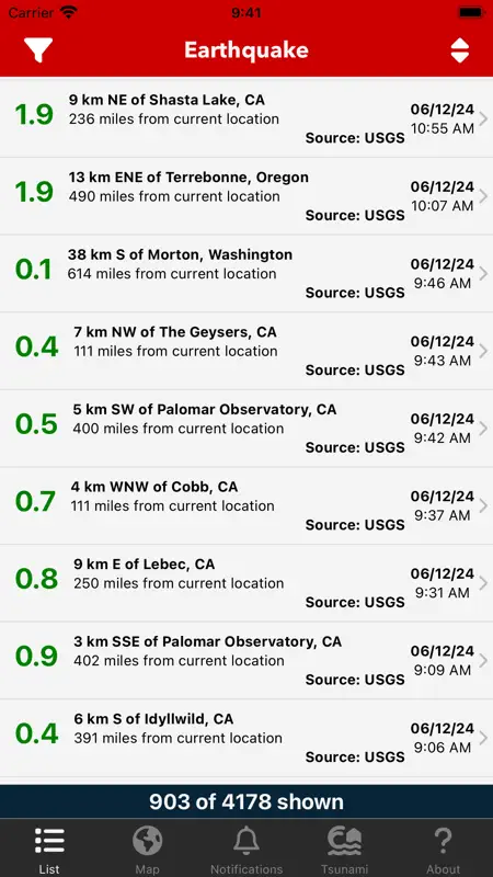 Earthquake: Alerts & Map screenshot 8 of 10