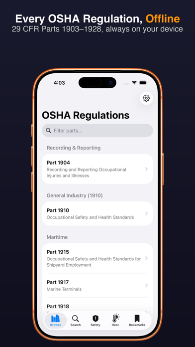 Screenshot #1 pour OSHA Reference