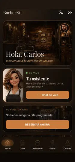 Captura de pantalla de BarberKit Club en iPhone 1