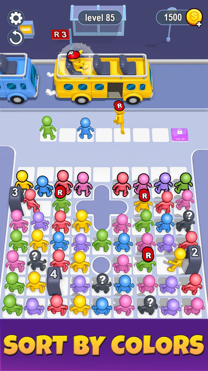 公車 果醬 3d 顏色 種類 遊戲 Bus Jam Game