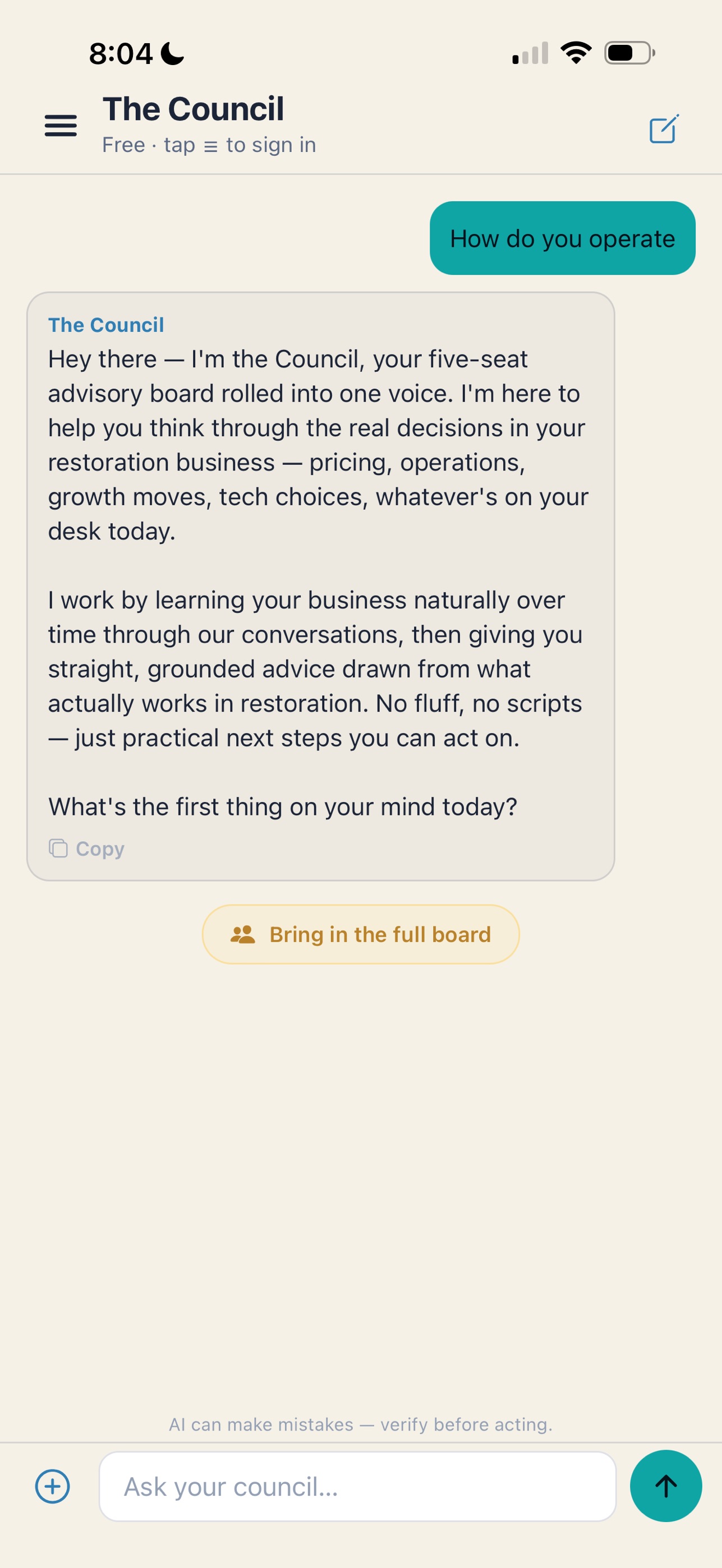 Screenshot 4 of AskTheAiCouncil