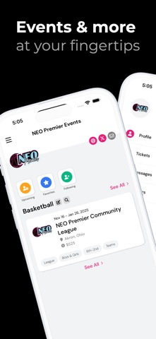 NEO Premier Events iPhone screenshot