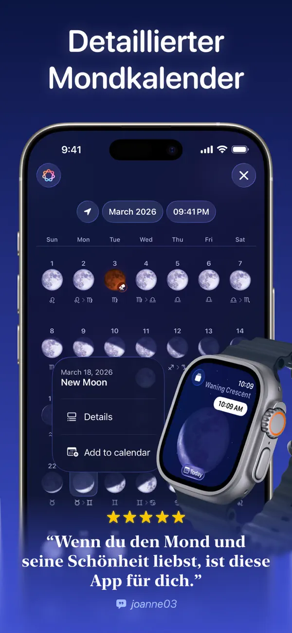Moonlitt: Mond/Moon Tracker iPhone App Screenshot 2 – Wetter