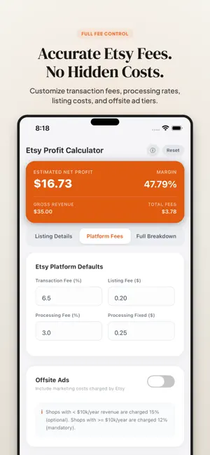 Seller Profit Calc screenshot 2