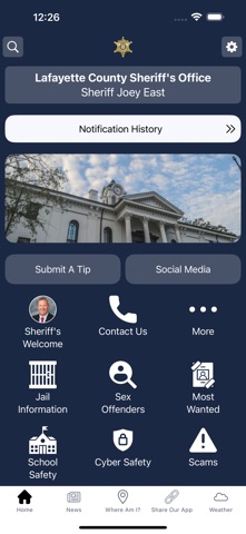 Lafayette Co. Sheriff’s Dept. app screenshot