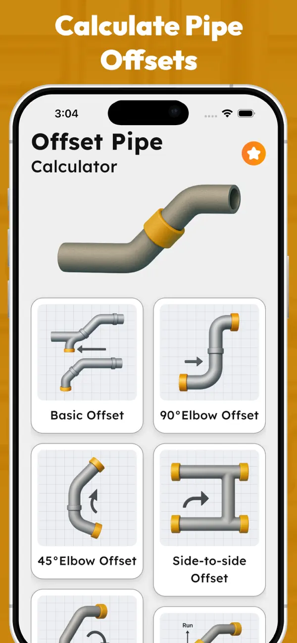 Screenshot #1 pour Offset Pipe Calculator