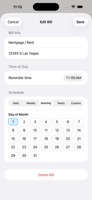 Bill Keeper: Bill Reminders screenshot 4