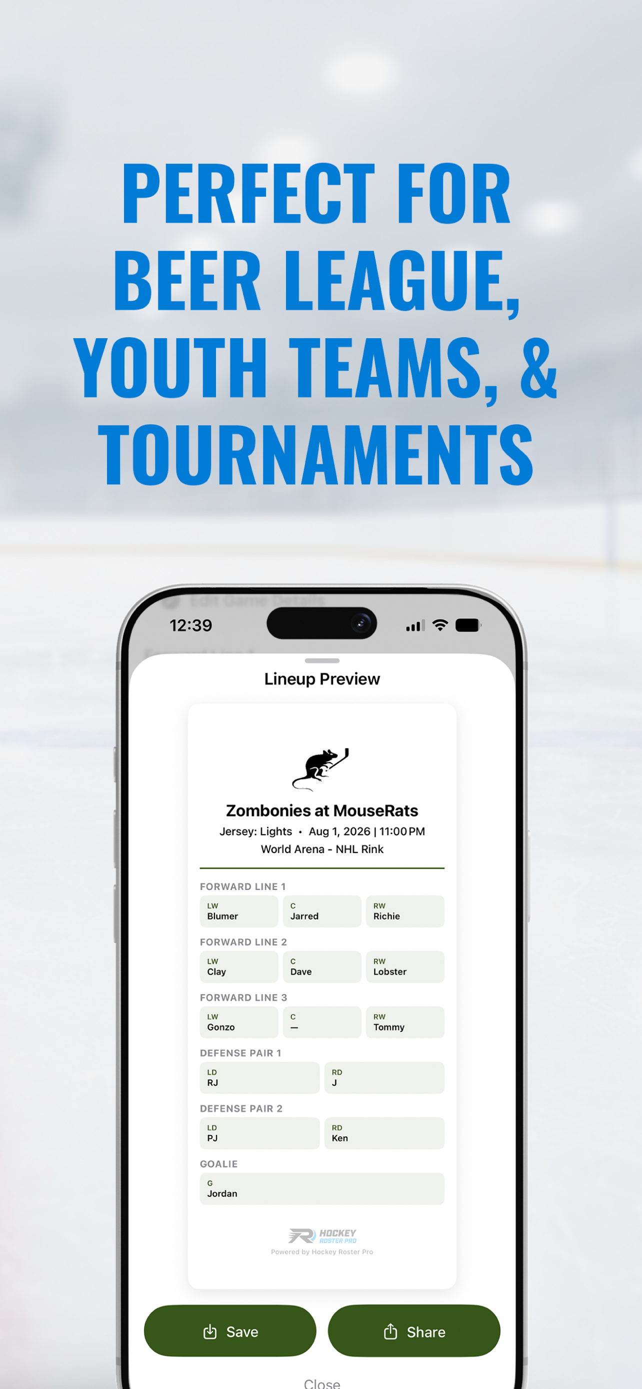Hockey Roster Pro - Lineups