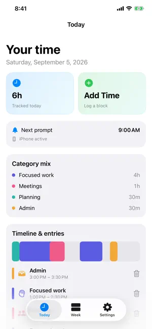 TimeBlocks: Work Journal screenshot 2