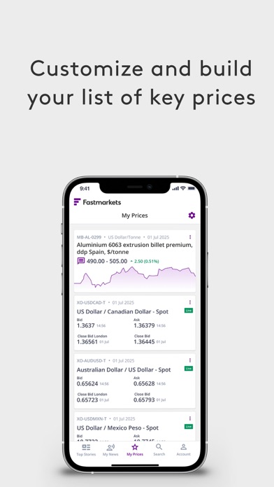 Screenshot #3 pour Fastmarkets Dashboard
