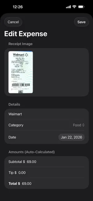 My Reciepts screenshot 3