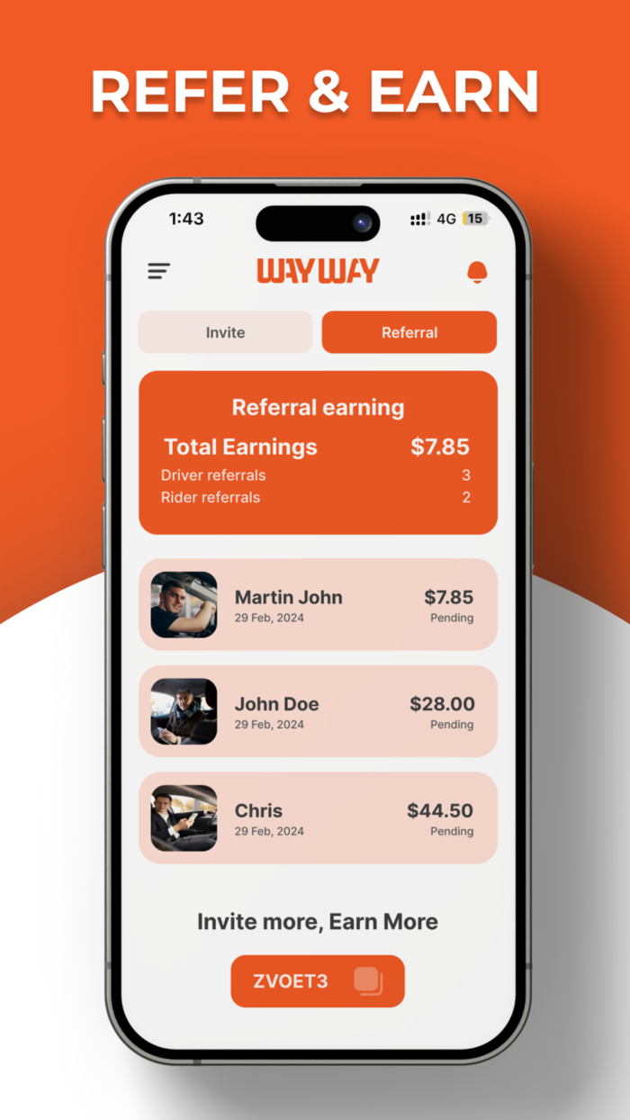 WayWay Book a car ride