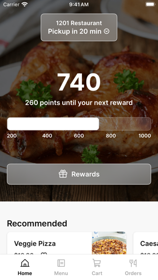 1201 Restaurant app screenshot