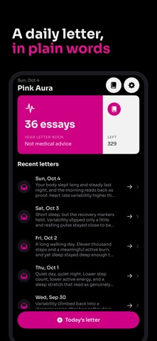 Pink Aura: Health Journal Screenshot 1 of 5