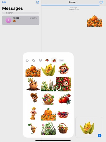 Late Summer Harvest Stickers iPad screenshot