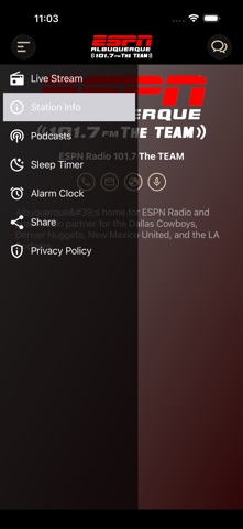 101.7 FM The TEAM Albuquerque iPhone screenshot