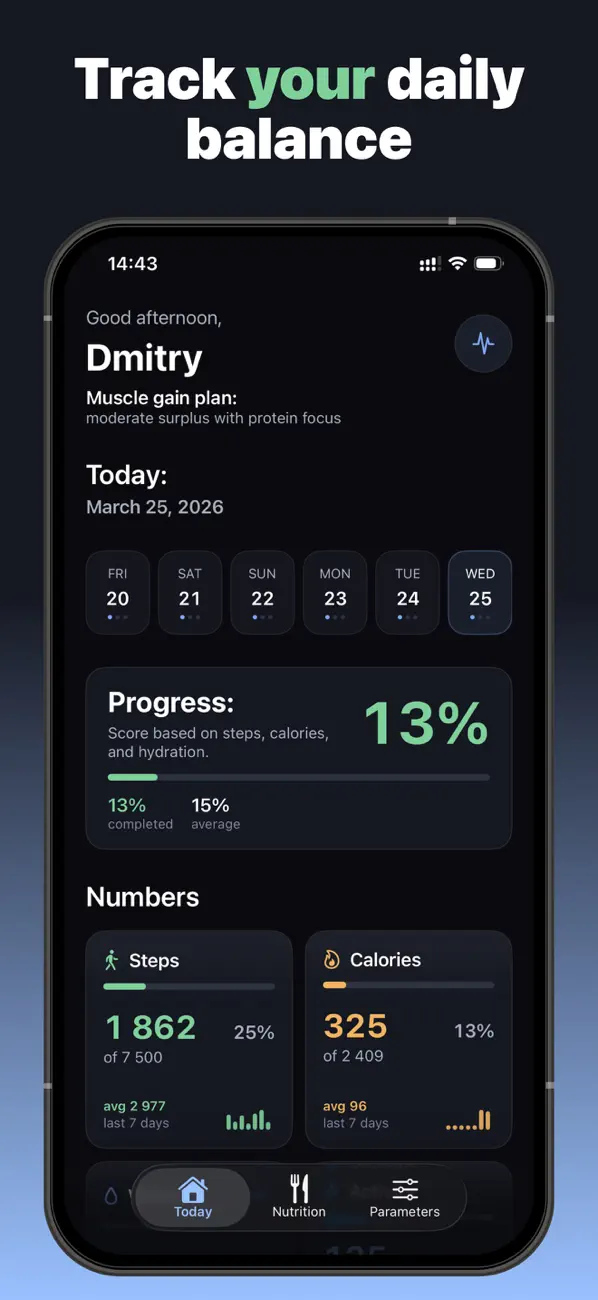 Screenshot #1 pour Body Balance: Calories & Water