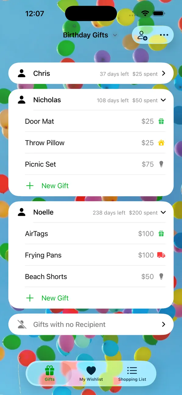 Screenshot #2 pour Gift Lists+