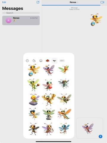 Buzzing Dragonfly Stickers iPad screenshot