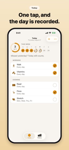 Today Counts: Habit Tracker iPhone screenshot