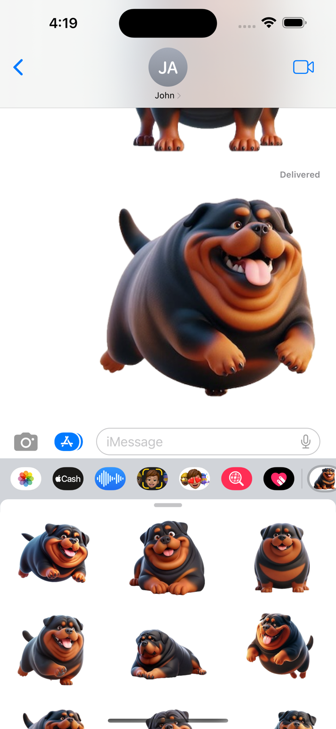 Fat Rottweiler Stickers