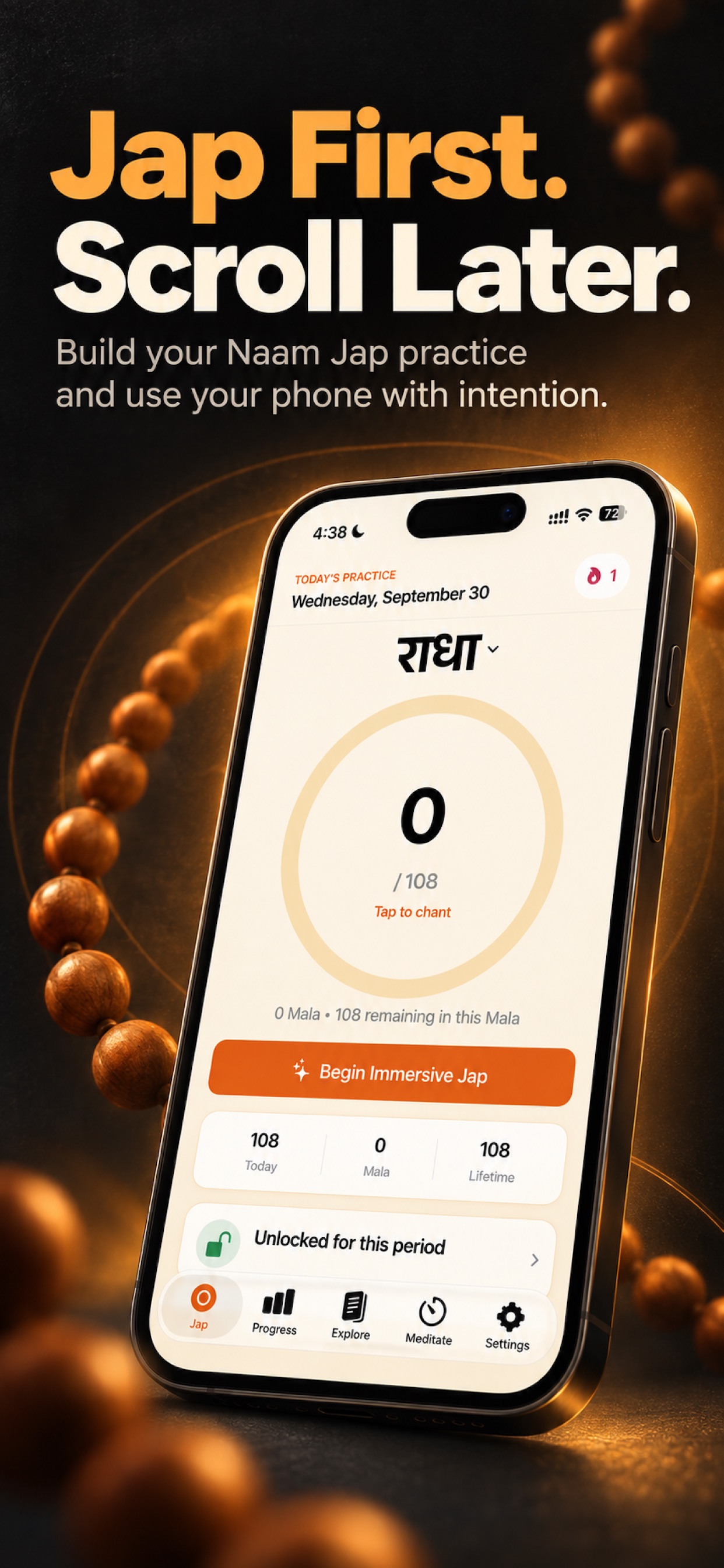 Screenshot 1 of Naam First: Jap & App Blocker
