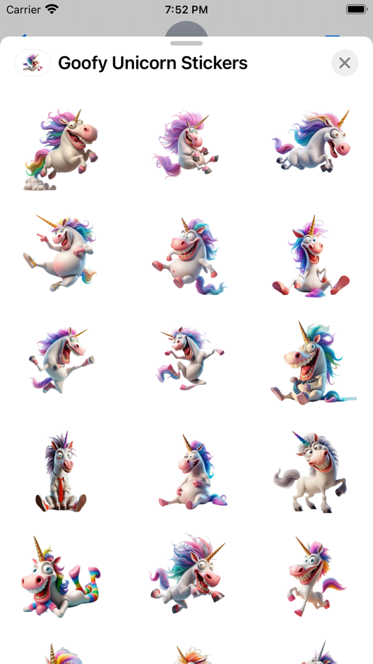 #1. Goofy Unicorn Stickers (iOS) By: Paul Scott