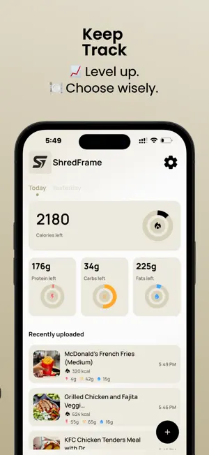 ShredFrame - Calorie Tracker screenshot 3
