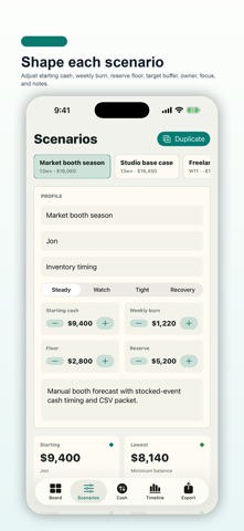 Cash Runway Board のスクリーンショット