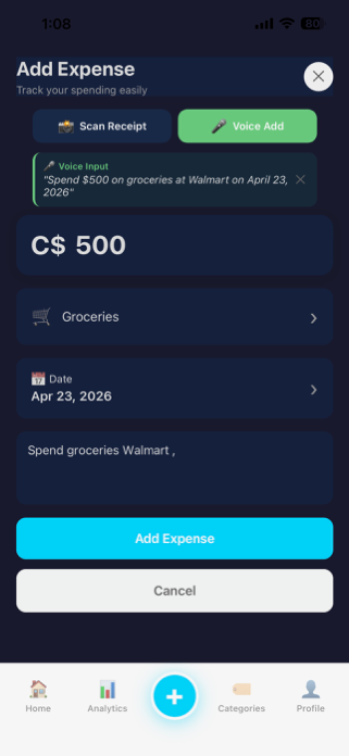 Expense Tracker - BudgetPal Screenshot 3 of 8