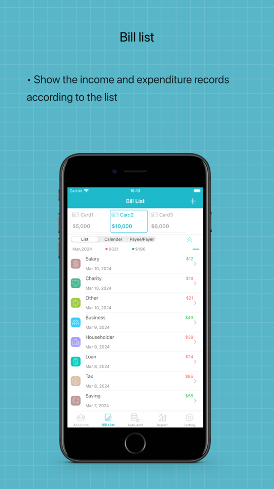 #2. Bill List (iOS) 由: 勇 牛